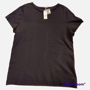 New With Tags Lane Bryant Black Size 14/16 Knit Top Sweater stretch career date
